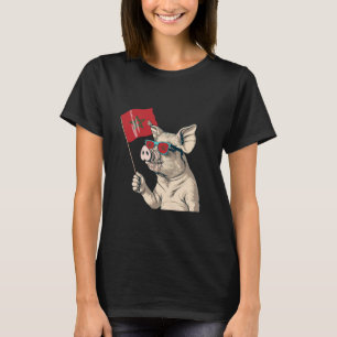 Morocco Flag Pig Moroccan Roots Moroccan Pride Sun T-Shirt