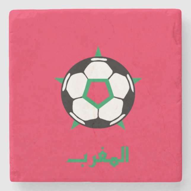 Morocco Flag Stone Coaster 3 (Front)