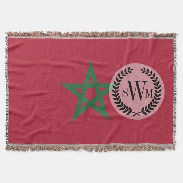 Morocco Flag Throw Blanket (Front)