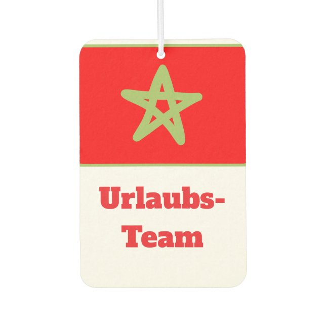 Morocco flag vacation team car air freshener (Front)
