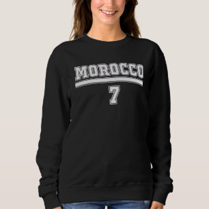Morocco Flag Vintage Style Retro Moroccan Soccer M Sweatshirt