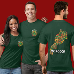 Morocco Full Map Double-Sided Flag Heritage T-Shirt