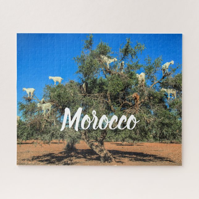 Morocco Funny Goats in Trees Jigsaw Puzzle (Horizontal)