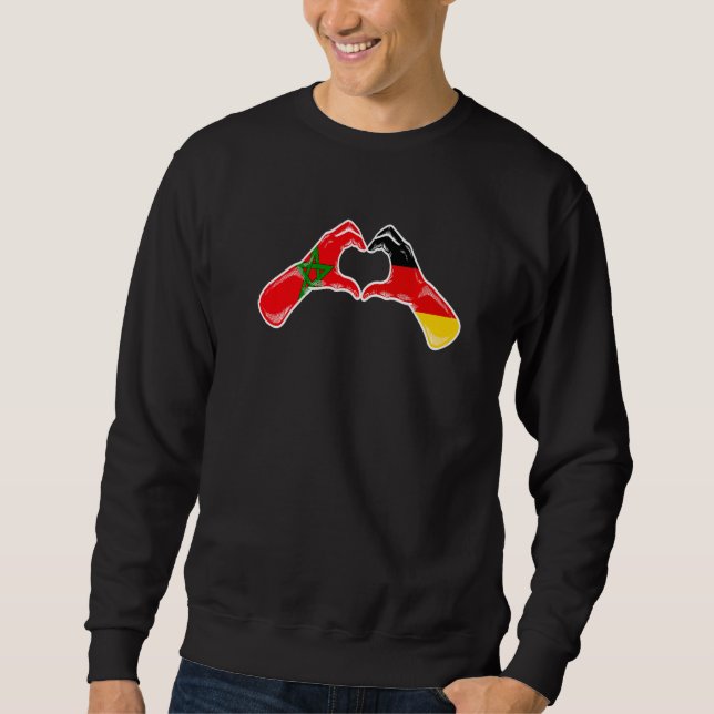 Morocco Germany Flag  Moroccan German Heart  1 Sweatshirt (Front)