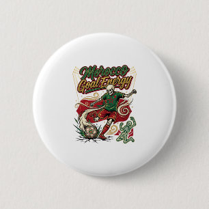 Morocco Goal Energy Skeleton Striker Nations Creat 6 Cm Round Badge