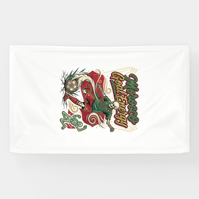 Morocco Goal Energy Skeleton Striker Nations Creat Banner (Horizontal)