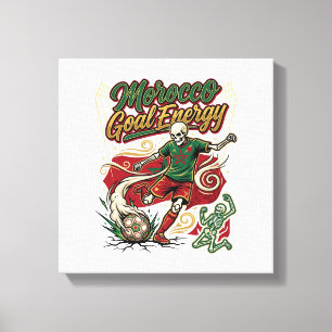 Morocco Goal Energy Skeleton Striker Nations Creat Canvas Print