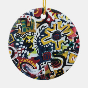 Morocco-Hand Painted Abstract Art Ceramic Tree Decoration