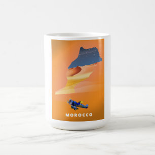 Morocco Illustrated Map travel poster print. Magic Mug