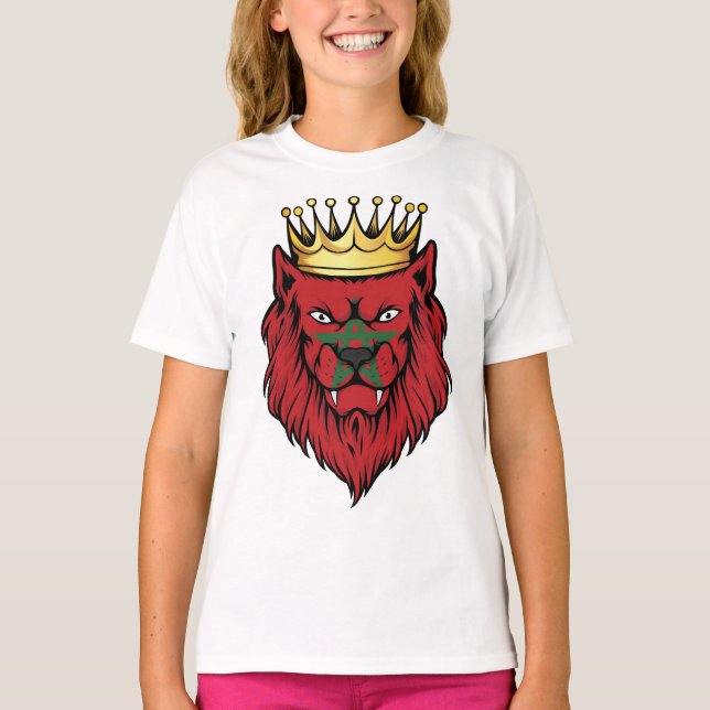 Morocco  Lion King Flag  T-Shirt (Front)