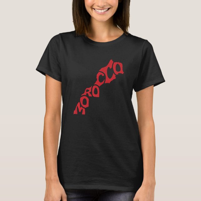 Morocco Map Flag Maroc Moroccan Flag T-Shirt (Front)