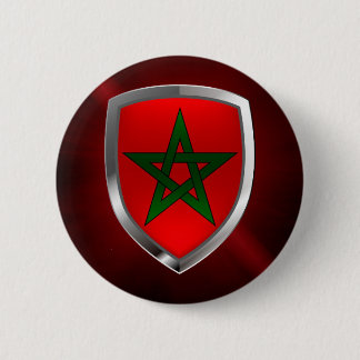 Morocco Metallic Emblem 6 Cm Round Badge