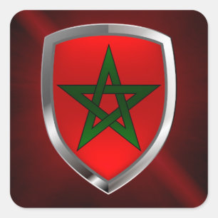 Morocco Metallic Emblem Square Sticker