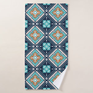 Morocco Mexican Seamless Decorative Pattern Backgr Bath Towel