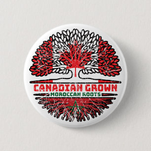 Morocco Moroccan Canadian Canada Tree Roots Flag 6 Cm Round Badge
