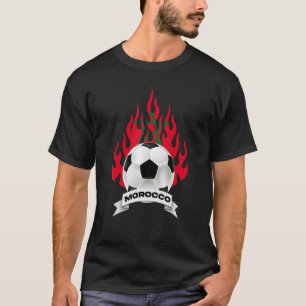 Morocco Moroccan Flag Football Soccer Ball Player T-Shirt