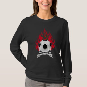 Morocco Moroccan Flag Football Soccer Ball Player T-Shirt