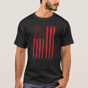 Morocco Moroccan Flag Football Soccer Fan T-Shirt