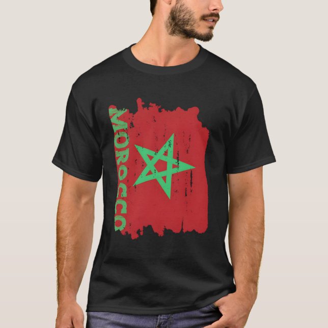 Morocco Moroccan Flag Morocco Pride T-Shirt (Front)