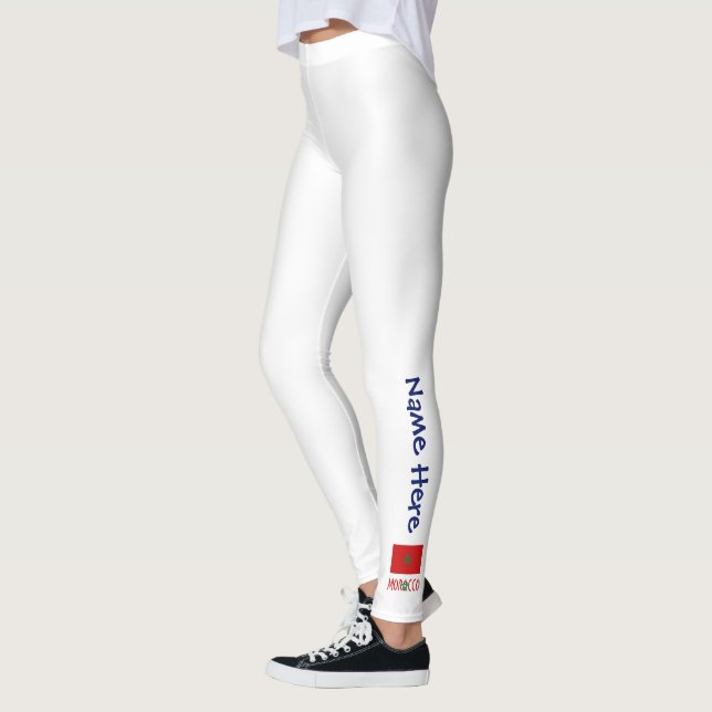 Morocco Moroccan Flag Personalised  Leggings (Left)