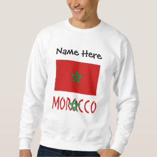 Morocco Moroccan Flag Personalised Name  Sweatshirt