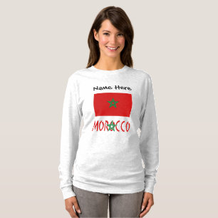 Morocco Moroccan Flag Personalised Name T-Shirt