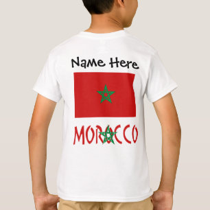 Morocco Moroccan Flag Personalised Name T-Shirt