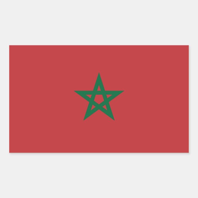 Morocco/Moroccan Flag Rectangular Sticker (Front)
