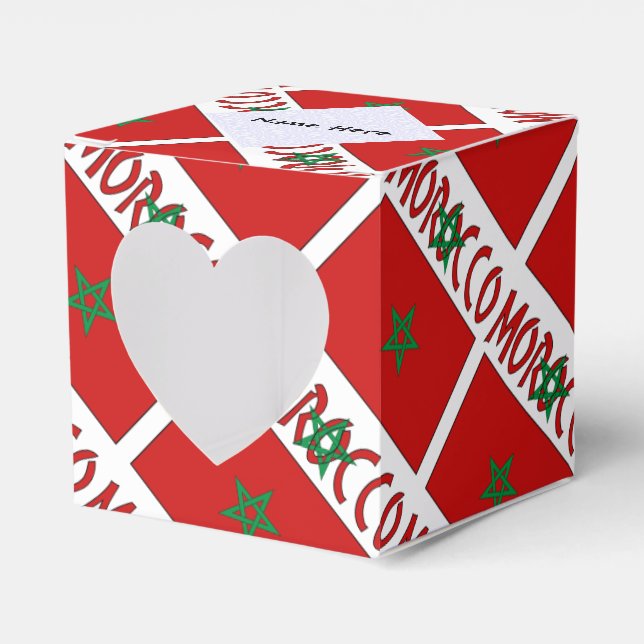 Morocco Moroccan Flag Tiled Personalised  Favour Box (Front Side)