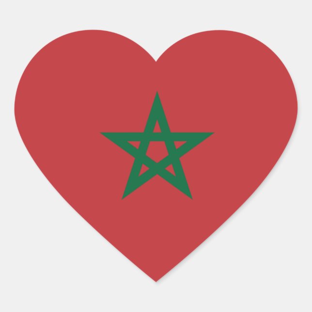 Morocco/Moroccan Heart Flag Sticker (Front)