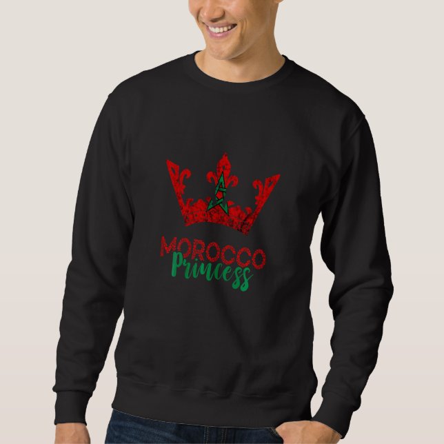 Morocco Moroccan Princess Crown Moroccan Flag Moro Sweatshirt (Front)