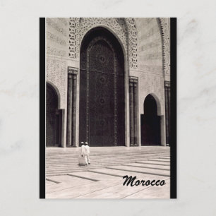 morocco mosque arch postcard