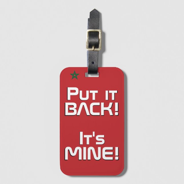 Morocco National Flag Funny Patriotic Luggage Tag (Front Vertical)