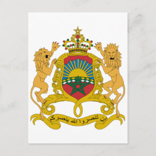 Morocco Official Coat Of Arms Heraldry Symbol Postcard