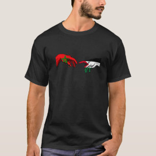 Morocco Palestine Flag Palestinian Moroccan Hands T-Shirt