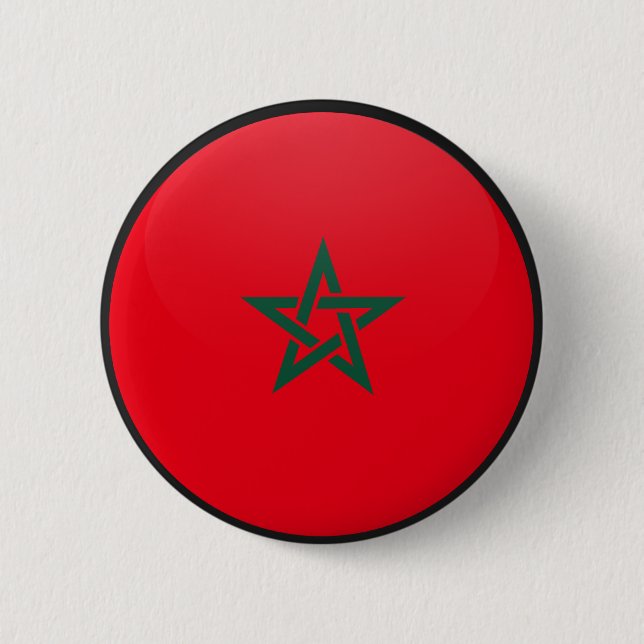 Morocco quality Flag Circle 6 Cm Round Badge (Front)