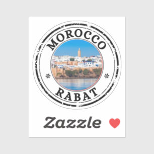 Morocco rabat Seal Sticker Round Flag For Laptop