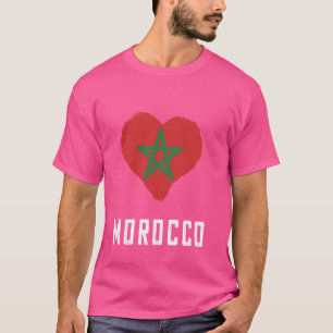 Morocco Roots Pride Heart North Africa Moroccan Fl T-Shirt