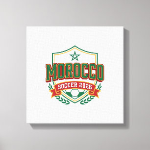 Morocco Soccer 2026 Soccer Bold Country Typography Canvas Print