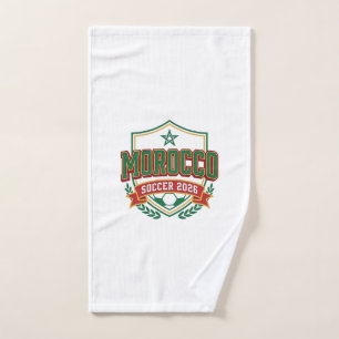 Morocco Soccer 2026 Soccer Bold Country Typography Hand Towel
