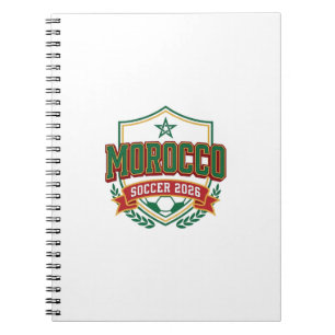 Morocco Soccer 2026 Soccer Bold Country Typography Notebook