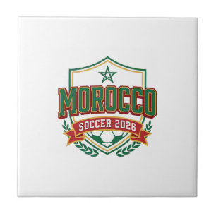 Morocco Soccer 2026 Soccer Bold Country Typography Tile