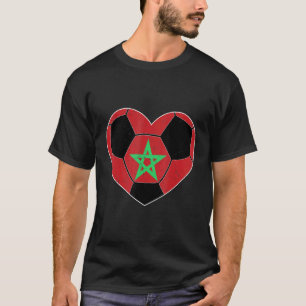 morocco Soccer heart flag Ball Flag 2022 football T-Shirt