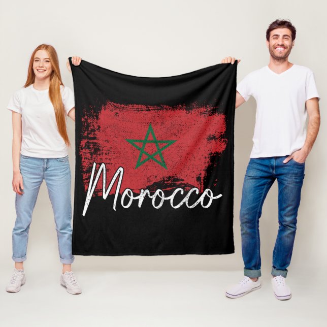 Morocco soccer lover gift Maroc Flag Morocco Moroc Fleece Blanket (In Situ)