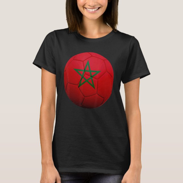 Morocco Soccer National  Ball Morocco Flag Footbal T-Shirt (Front)