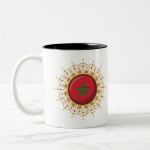 Morocco Souvenir Red Green and Golden Two-Tone Coffee Mug