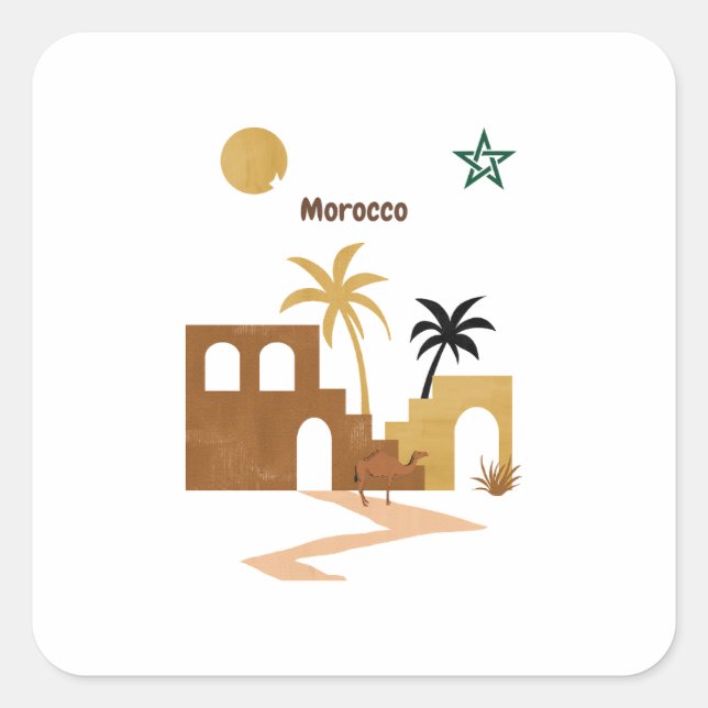 Morocco  square sticker (Front)