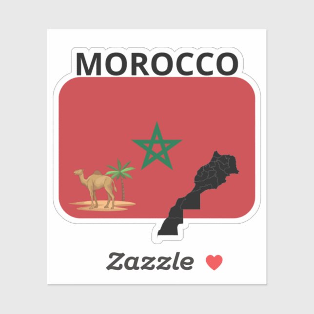 Morocco Sticker Flag MA for Laptop Book Fridge Gui (Sheet)