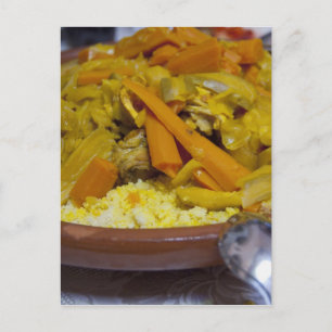 Morocco, Tetouan. Traditional Moroccan meal of Postcard