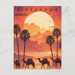 Morocco Travel Postcard Art,marzouga  Travel Art